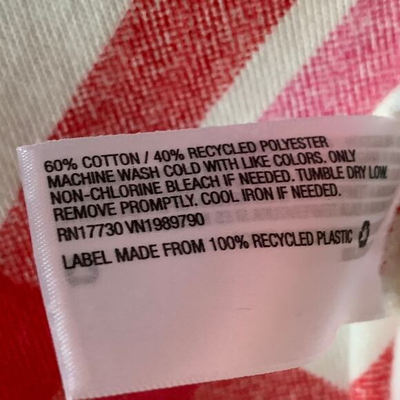 Colsie Pink and White Plaid Lounge Sweatshirt Cut V Neck Soft Size Large - Picture 10 of 10